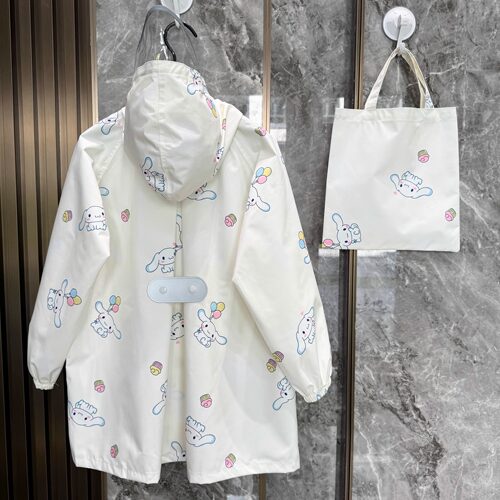 大耳狗儿童长款防水速干反光雨披