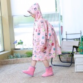 2026新亲子儿童雨衣女童学生带书包位全身防水幼儿园上学专用雨披