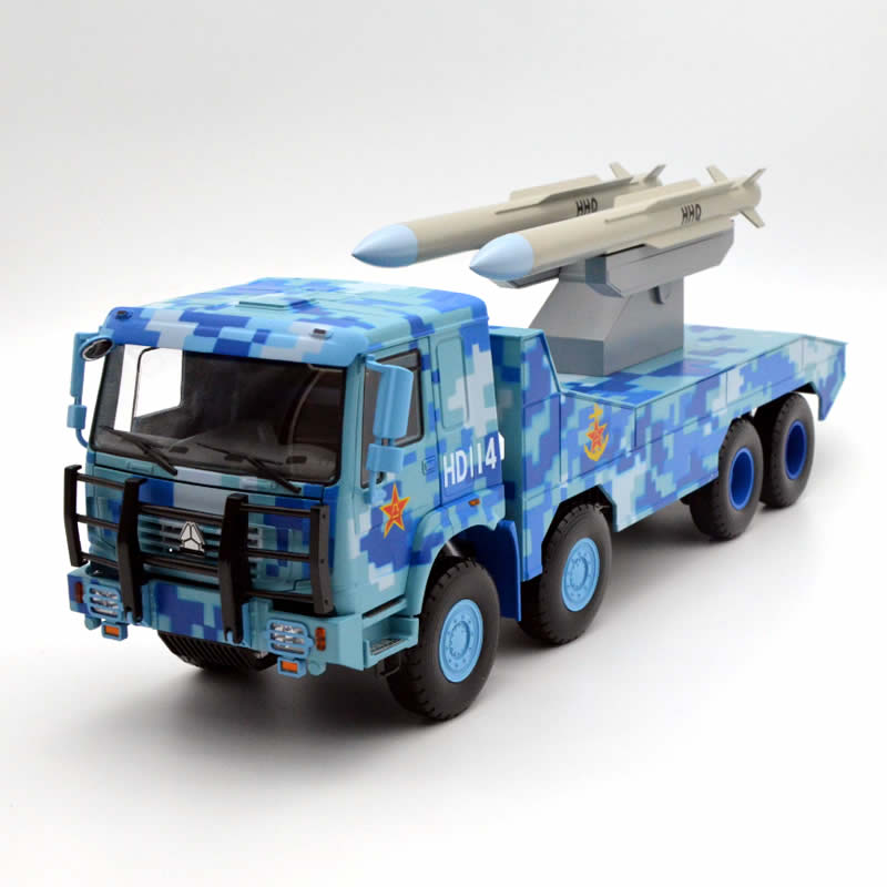 70周年阅兵军车 1:24重汽豪沃红旗16舰空导弹 反舰导弹发射车模型