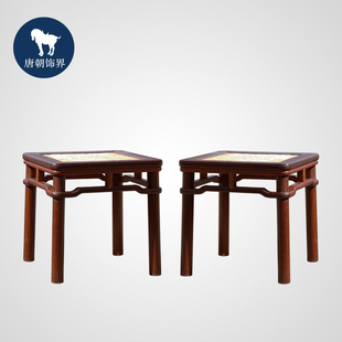 唐朝饰界 经典明式家具 无束腰裹腿罗锅枨方凳一对 大禅凳 杌凳
