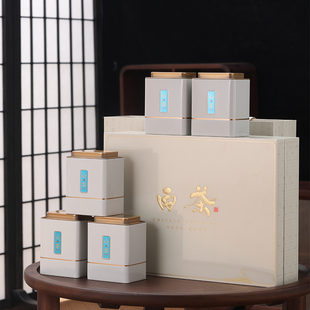 2026高档绿茶安吉白茶黄金芽茶叶包装盒双罐5罐半斤装通用空礼盒