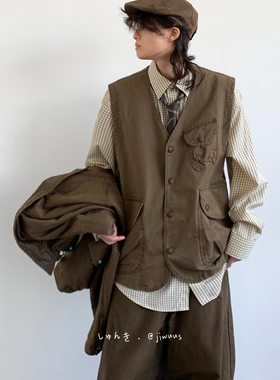 ZOAK秋日系复古工装马甲男女生宽松山系多口袋无袖背心机能外套潮