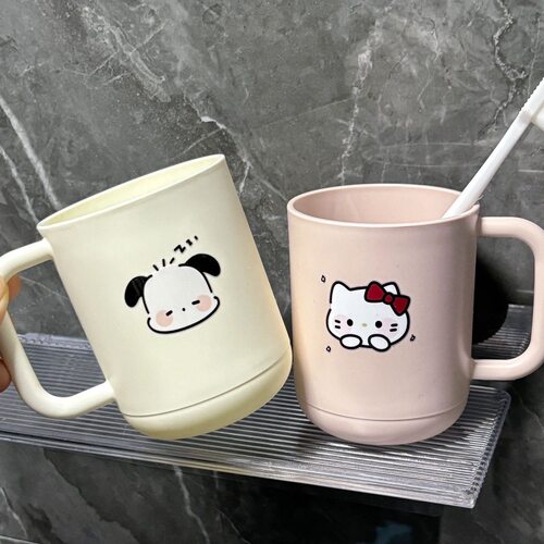 萌萌可爱卡通洗漱简约高颜值情侣刷牙漱口漱口杯家用杯子ins漱口