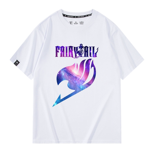 日系动漫周边妖精的尾巴衣服男fairy tail夏季学生纳兹COS短袖T恤