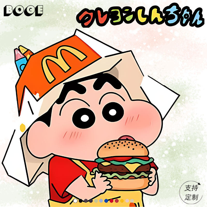 蜡笔小新卡通可爱纯棉短袖T恤麦麦汉堡薯条周边夏季学生男女上衣