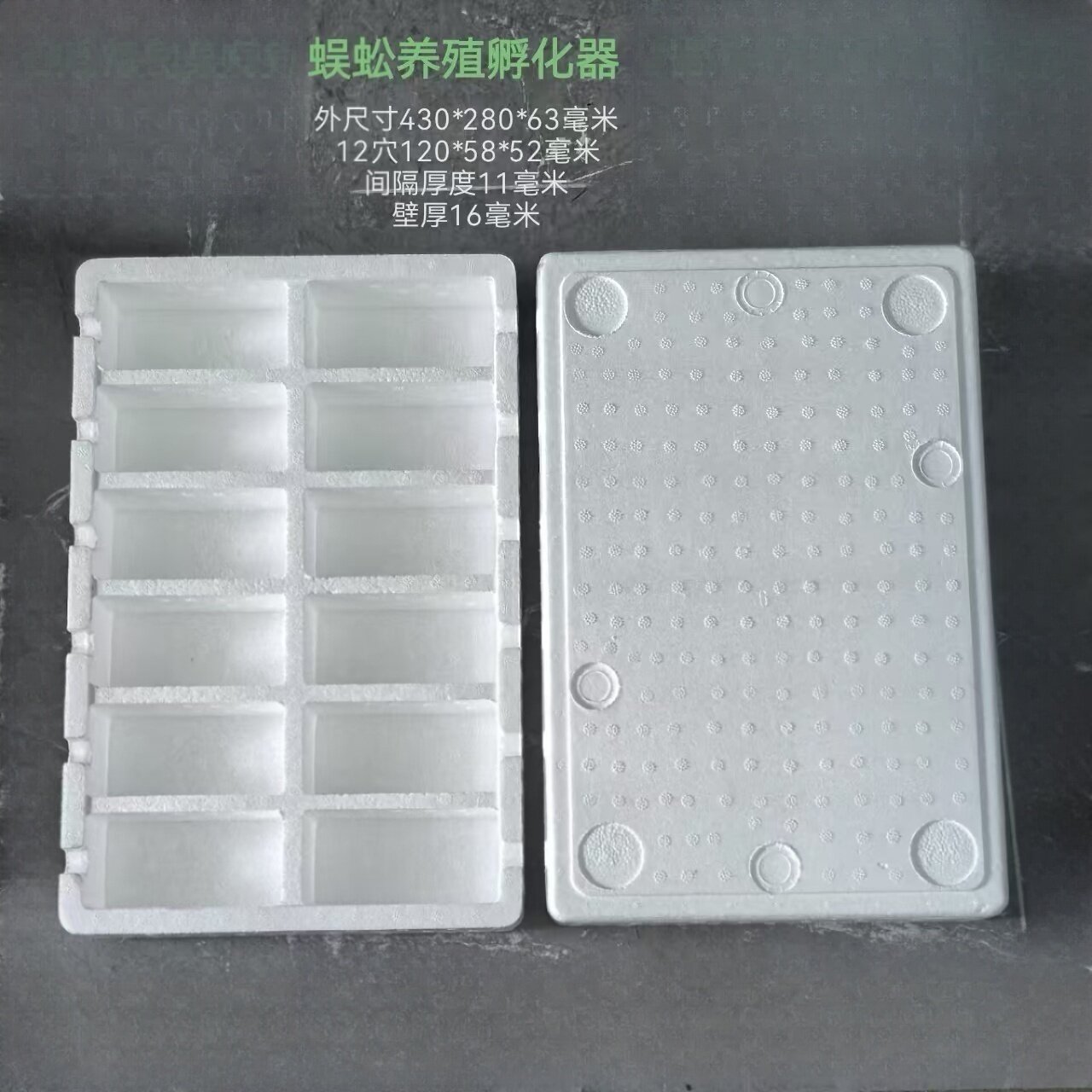 蜈蚣养殖孵化器养殖盒蜈蚣养殖箱12穴养蜈蚣的容器泡沫盒超硬泡沫