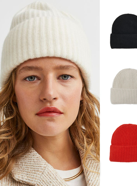 Other Stories中性 全新加厚针织100%山羊绒翻边冷帽2025年秋冬新