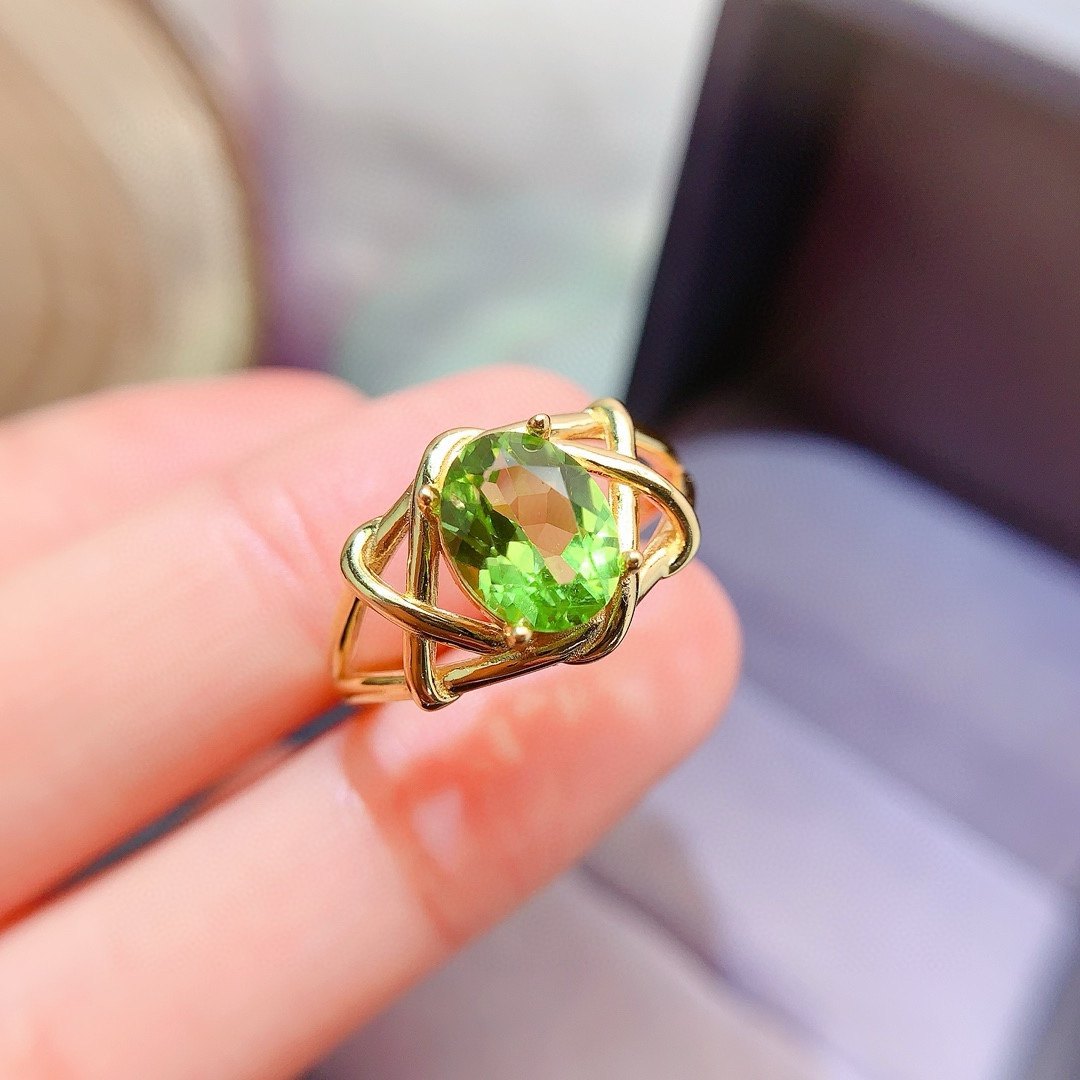 s925银饰戒指空托镂空复古编织椭圆5*7mm6*87*9镶橄榄石开口戒托