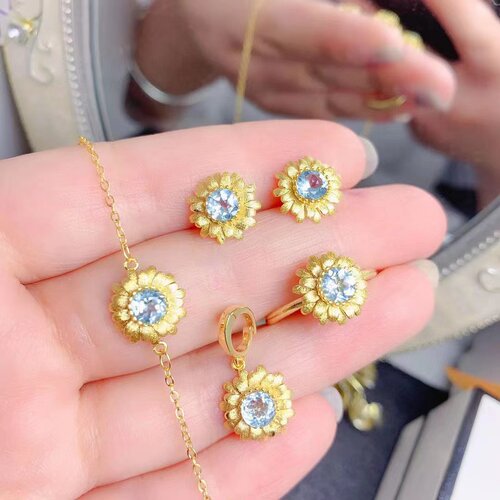 经典拉丝小雏菊吊坠/戒指/耳钉/手链空托圆5*5mm s925银镀18K金