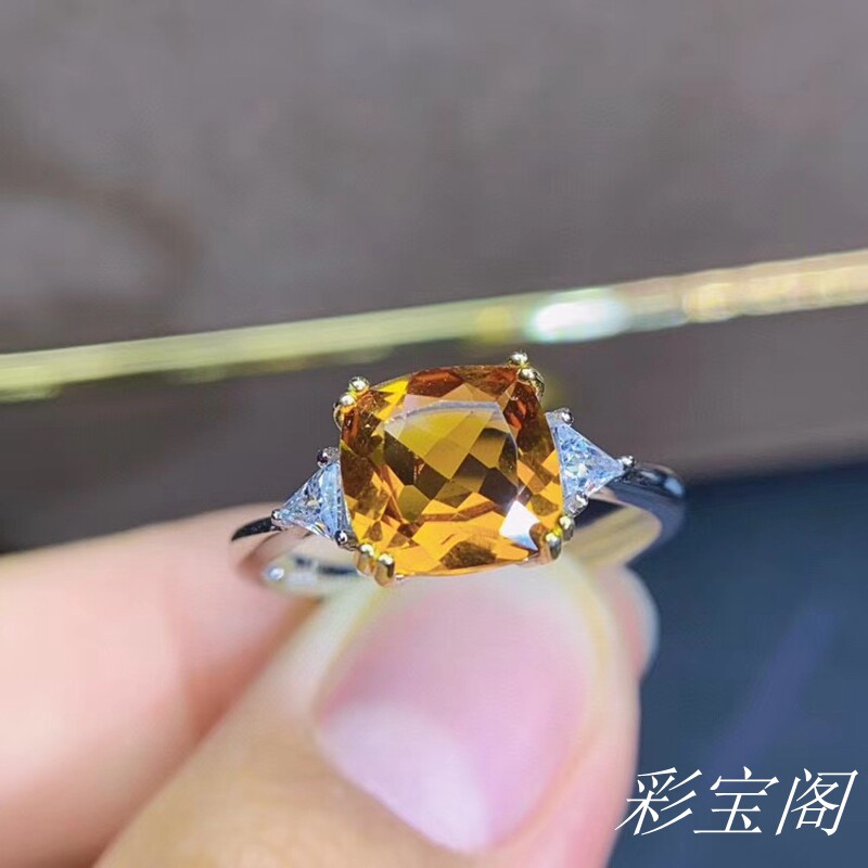s925纯银镀金双色简约枕戒指托