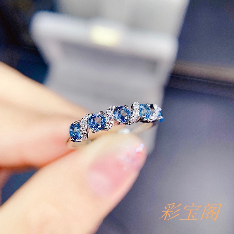 s925银戒指空托椭圆女镶嵌宝石