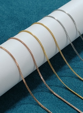 s925纯银项链女款锁骨链银饰项链女镀金项链精致侧身链