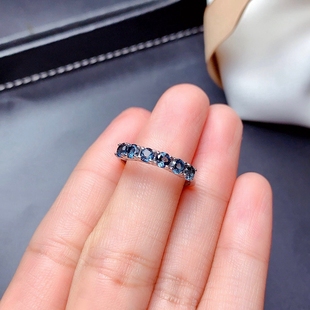 3.54.5 33.5 4.5排戒指环女代镶嵌莫桑钻 s925银饰戒指空托圆2