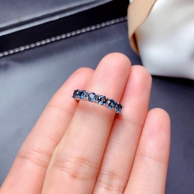 银饰戒指空托圆镶嵌莫桑钻s925