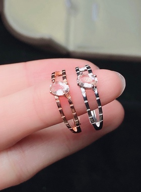 s925银饰戒指空托椭圆形4*6mm时尚欧美款活口戒指托镶摩根石戒指