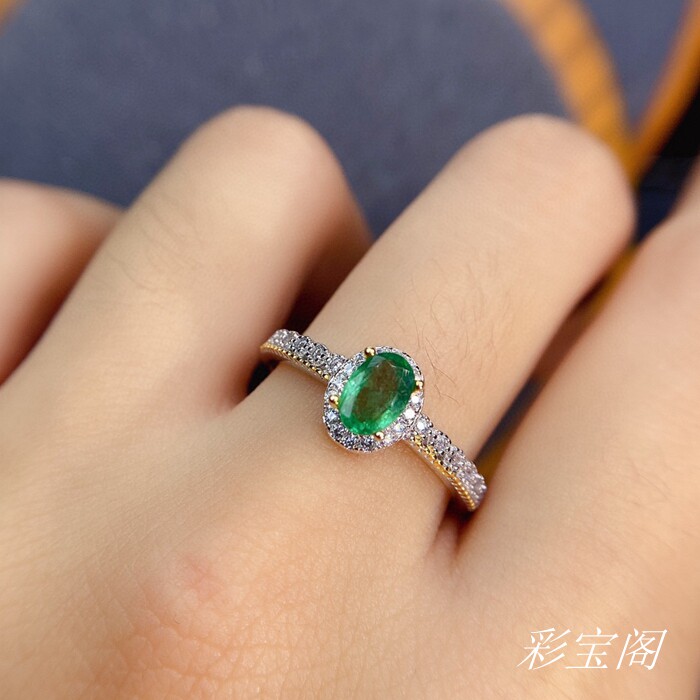 s925银镀金戒指空托3*44