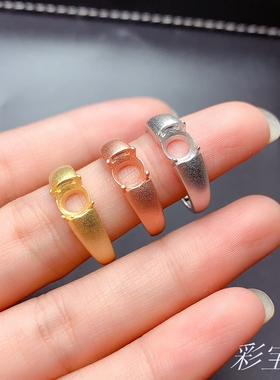 古法银s925纯银空托男圆形翡翠