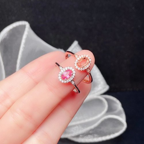 银饰戒指空托s925银戒指空托围锆戒指托精致时尚潮流百搭开口3*5