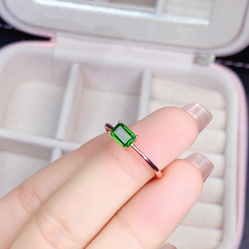 长方形戒指空托横镶款