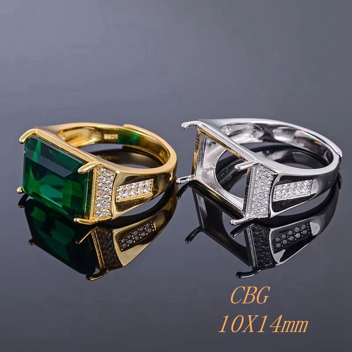 男士活圈空托时尚镶嵌戒指s925