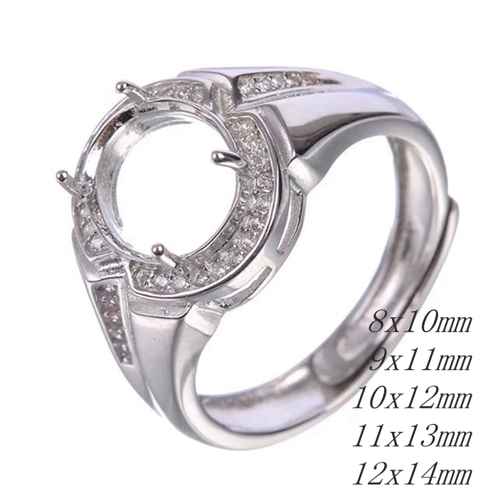 多尺寸s925银活圈男款戒指空托 8x109x1110x1211x1312x1414x17mm