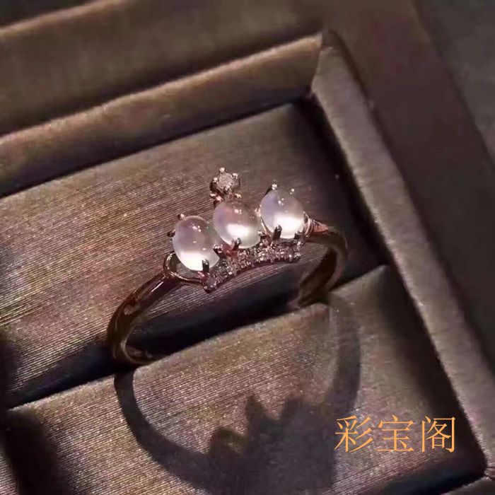 纯银翡翠祖母绿戒指空托
