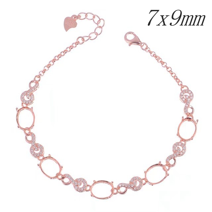 925银手链空托时尚7x