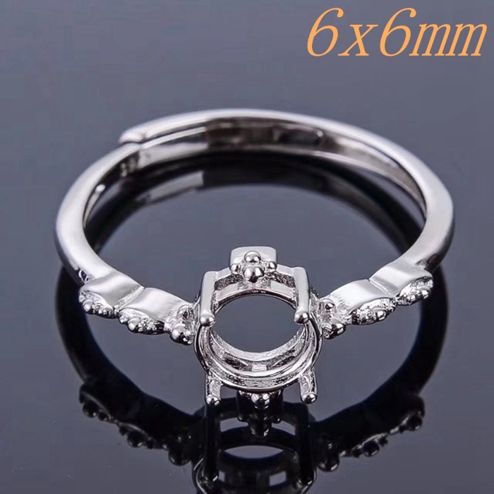精工戒指空托6x6翡翠碧玺直销
