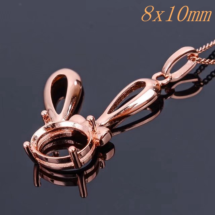 时尚风琥珀玉石水晶银吊坠