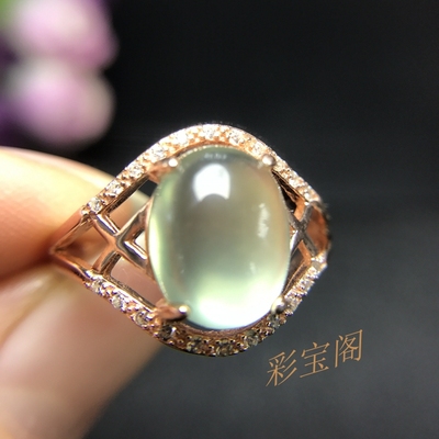 镶嵌葡萄石银戒指