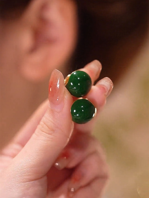 绿豆小耳扣耳环女圆形简约新春