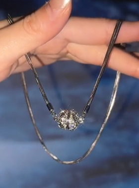 吸引力银色三层叠戴球球项链设计