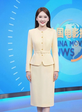 AD主持人西装女春季教师录课正装2026新款轻奢高级感高知得体穿搭