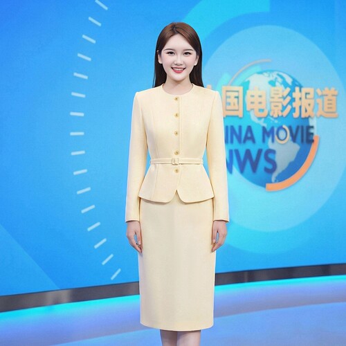 主持人西装套裙女教师录课正装