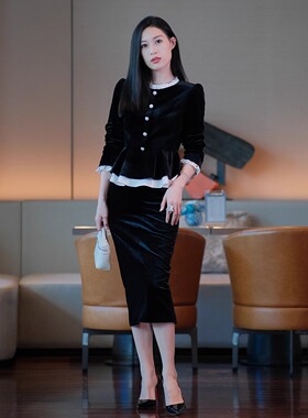 艾尚臣正式场合西装套装女高端气质两件套时尚高级感主持人职业装