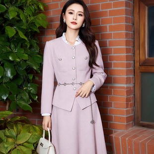 艾尚臣主持演讲教师通勤套装西装小香风套装女2025新款职业西装裙