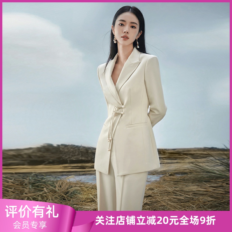 AD中国风西装套装女国风盘扣长袖