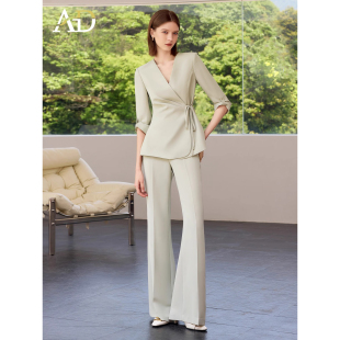 AD高端职业西装套装女2025新款夏季中袖西服外套高级感ol职业装