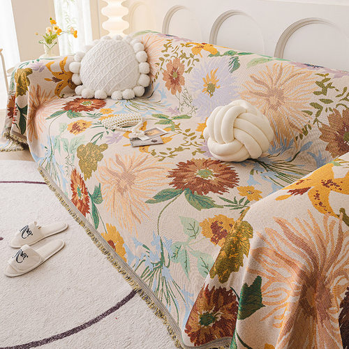 艾特棉线沙发盖布巾四季通用新款