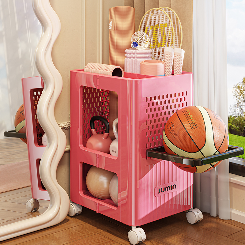 新款瑜珈垫收纳筐家用整理箱体育用品收纳神器运动健身器材置物架