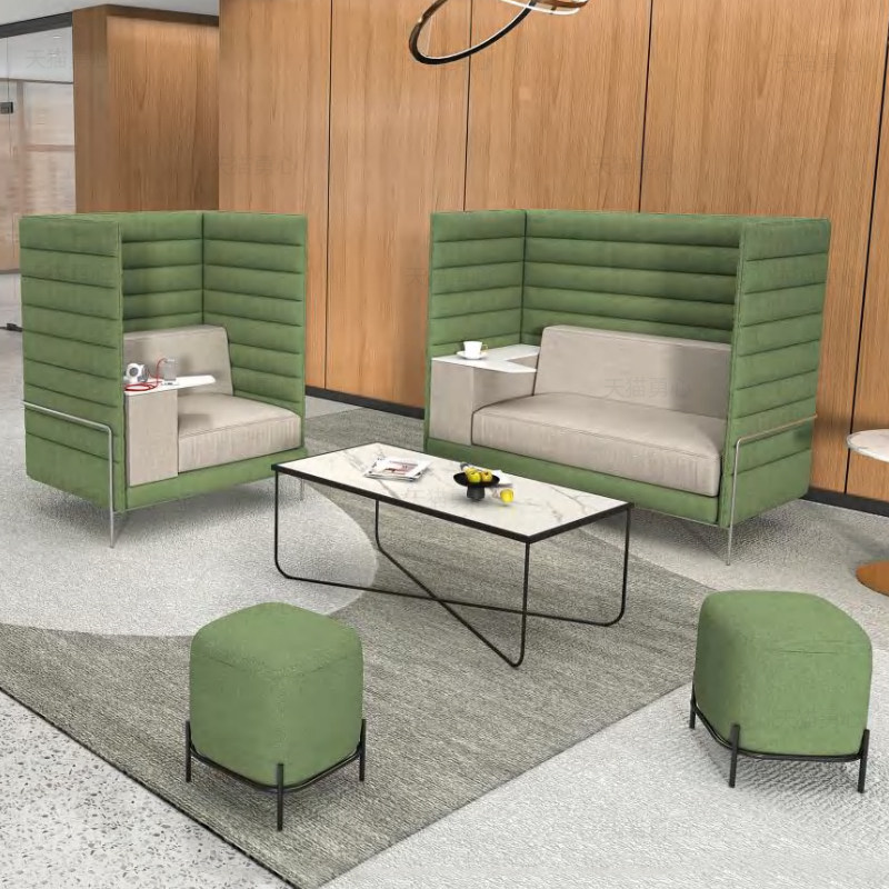 勇心简约卡座沙发高背隔断两人位商务办公洽谈会客区公共休闲沙发