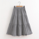 日系森女学院风格 子拼接蕾丝花边半身裙口袋中长蛋糕裙大裙摆伞裙