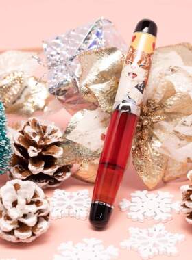 现货台湾Opus88 迷你袖珍口袋钢笔滴入式上墨 透明杆亚克力红酒猫