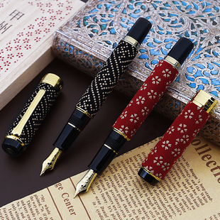 金花 满天星 鞘形14K 甲州印传 直邮日本sailor写乐钢笔