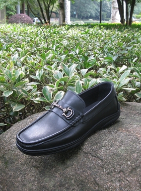 88920-5登枫璐2025年秋新款圆头层牛皮鞋一脚蹬平底鞋商务休闲鞋