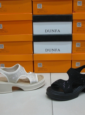 115-53018顿发2025年夏季新款松糕底满天星水钻凉鞋露趾时尚女鞋