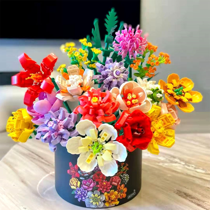 山姆代购 sembo block森宝拼装积木 花坊系列  18款花朵积木