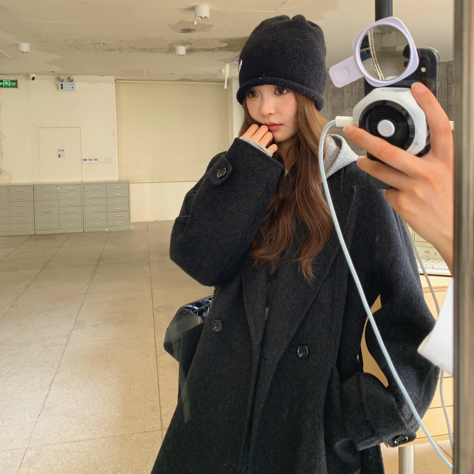 2025新款双面羊绒大衣女中长款高级感韩系极简风外套