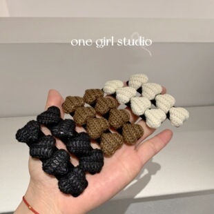 【简约爱心】韩系新款毛线爱心bb夹发夹简约百搭侧边夹碎发夹子女