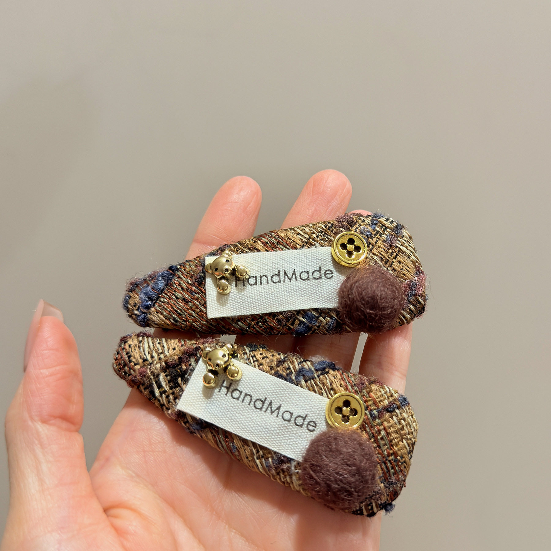 韩国秋冬彩色晕染毛绒球球小熊发夹时尚百搭侧边刘海碎发BB夹